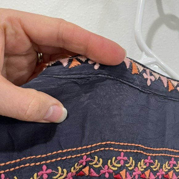 Johnny Was Black Tunic with Multicolor Embroidery - Picture 8 of 8